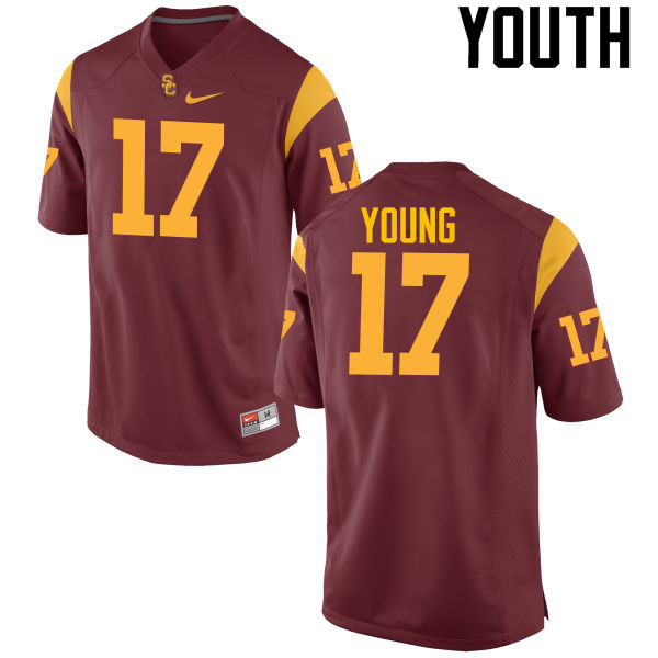 Youth #17 Keyshawn Young USC Trojans College Football Jerseys-Cardinal